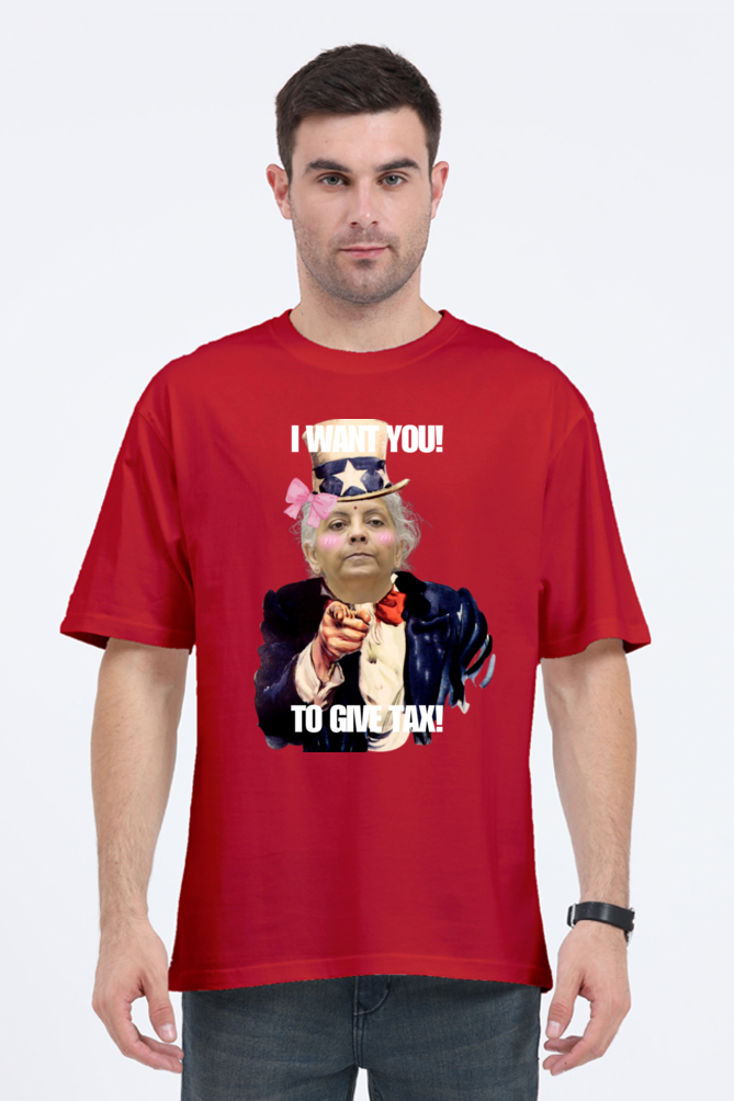 MeemTeesOfficial- Oversized T-shirt- Tax meme uncle sam