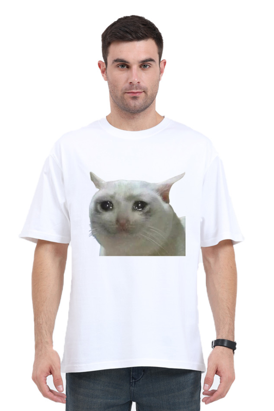 MeemTeesOfficial- Oversized T-shirt Cat memes- Crying cat meme