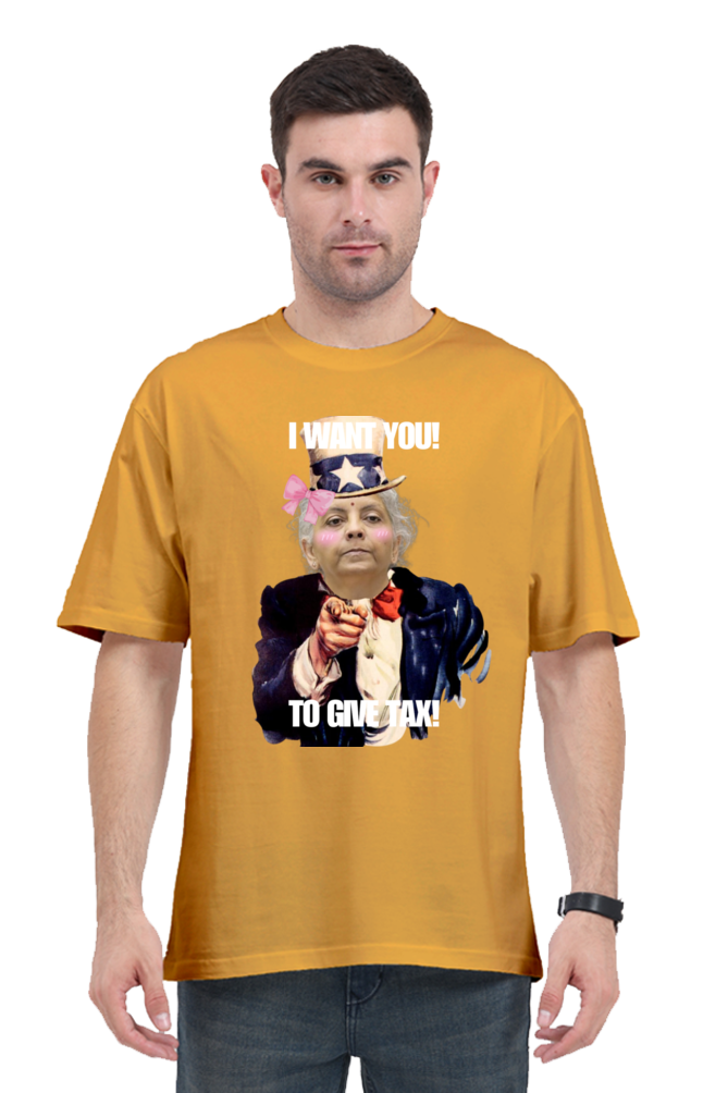 MeemTeesOfficial- Oversized T-shirt- Tax meme uncle sam