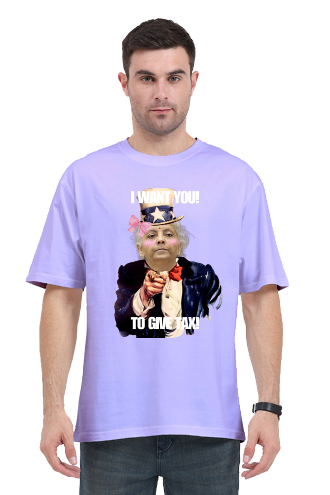 MeemTeesOfficial- Oversized T-shirt- Tax meme uncle sam