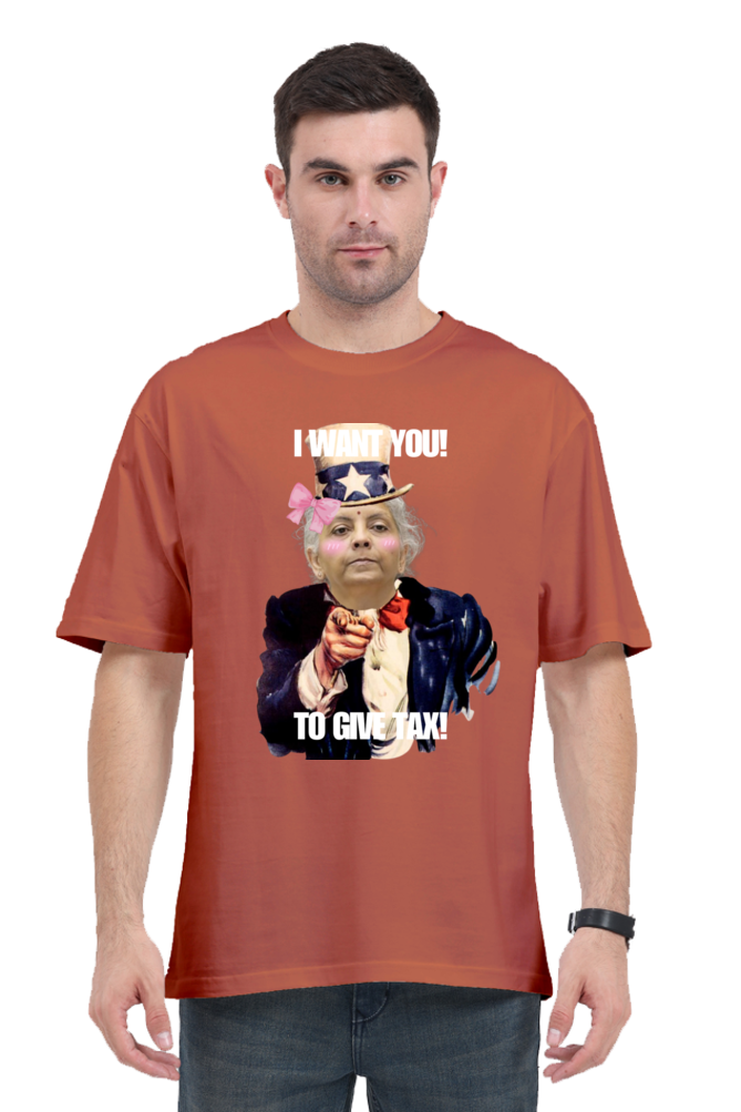 MeemTeesOfficial- Oversized T-shirt- Tax meme uncle sam