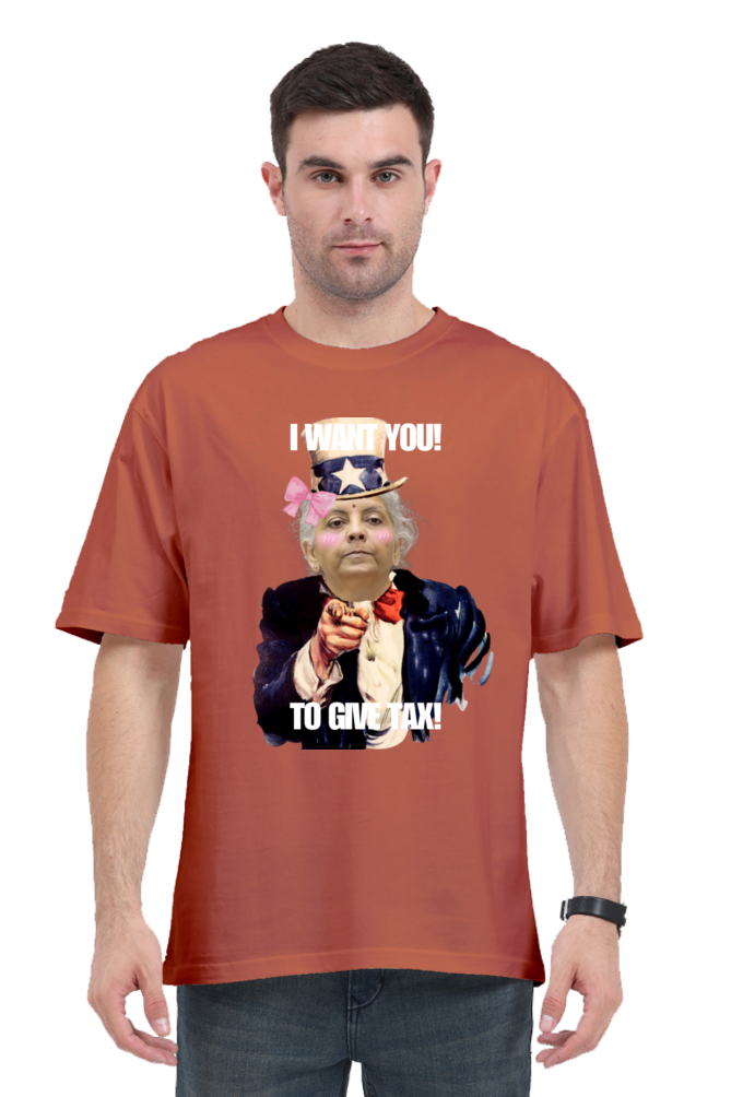 MeemTeesOfficial- Oversized T-shirt- Tax meme uncle sam