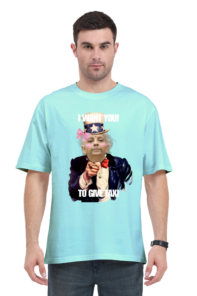 MeemTeesOfficial- Oversized T-shirt- Tax meme uncle sam