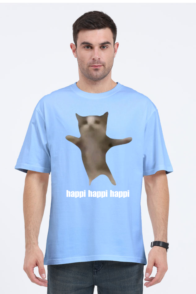 MeemTees Official- Oversized T-shirt cat memes- Happi cat