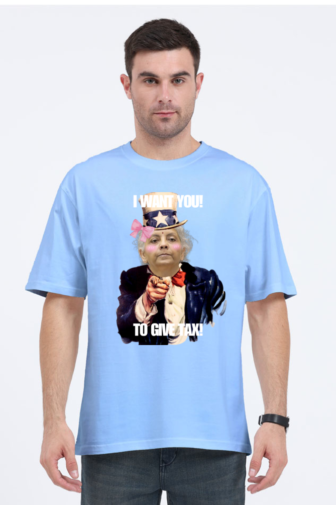 MeemTeesOfficial- Oversized T-shirt- Tax meme uncle sam